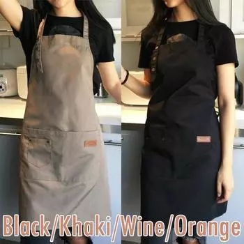 Джинсовый фартук с холщовыми карманами, фартук для мясника, поделки для выпечки, повара, кухня, барбекю, однотонный None серый