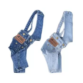 Джинсовый комбинезон, одежда для собак, одежда для маленьких собак, джинсовый костюм чихуахуа, аксессуары для собак, костюм мопса, одежда для щенков, S-2XL S