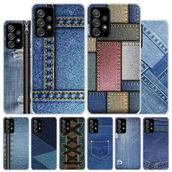 Джинсовый ковбойский джинсовый чехол с принтом для телефона Samsung Galaxy A53 A52 A73 A72 A12 5G A13 A22 A23 A32 A33 A02S A03S A42 A43 A50S Samsung A52