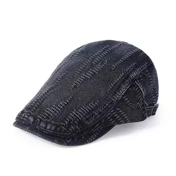 Джинсовый винтажный берет для мужчин и женщин весна-лето кепка британская шляпа-форвард шляпа от солнца чёрный