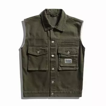 Джинсовый жилет в стиле ретро, мужская универсальная свободная рабочая одежда, жилет в стиле ретро XXXXXL