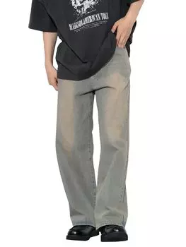 Джинсы Blast Wide Straight Denim INDIGO S [Beams Heart] Мужские индиго