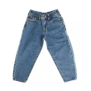 Джинсы-бочонки с высокой талией 725740 для девочек 10 AOS синий