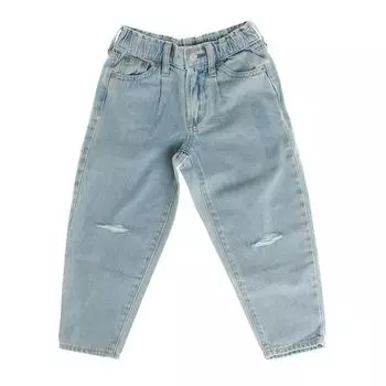 Джинсы-бочонки с высокой талией 813605 для девочек 10 AOS синий