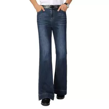 Джинсы для мужчин Мужские расклешенные джинсы больших размеров из микроэластичного денима Расклешенные брюки Классические джинсы Ddesign 28 темно-синий