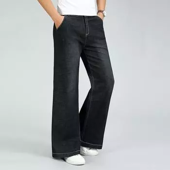 Джинсы для мужчин Мужские расклешенные джинсы из микроэластичного денима Расклешенные брюки Классические джинсы Ddesign 33 чёрный