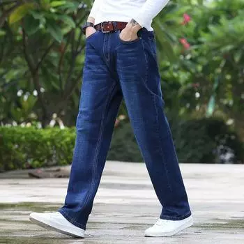 Джинсы для мужчин на весну и осень, удобные и свободные, свободные брюки для мужчин, свободные прямые повседневные широкие брюки для мужчин 30