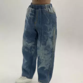 Джинсы для мужской фигурки 1/6, одежда для кукол ручной работы, миниатюрные брюки для 12-дюймовых фигурок