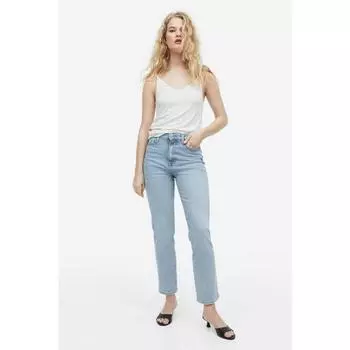 Джинсы до щиколотки H&M Vintage Mom Fit со сверхвысокой талией Светло-синий деним 1128915006