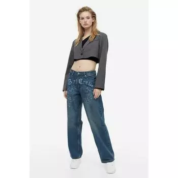 Джинсы H&M 90s с низкой посадкой, синие мешковатые джинсы для девочек 1141782001