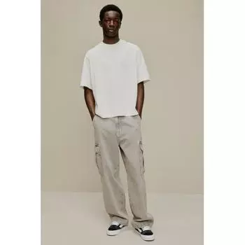 Джинсы HM Baggy Cargo бежевого цвета 2830