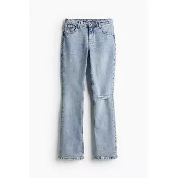 Джинсы HM Bootcut со стандартной талией Светло-синий деним