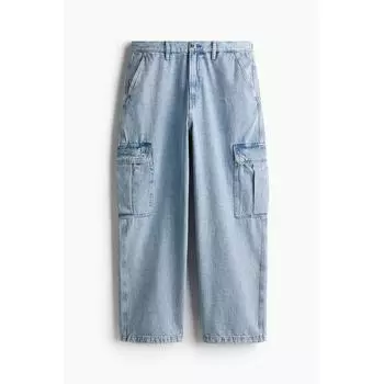 Джинсы HM Loose Cargo Light Denim Blue 28/30