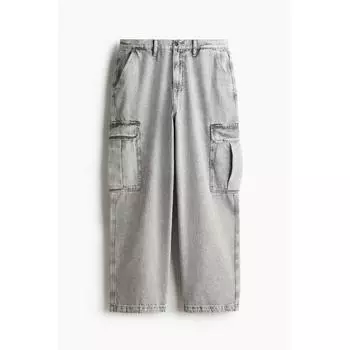 Джинсы HM Loose Cargo Pale deniM Grey 28/30