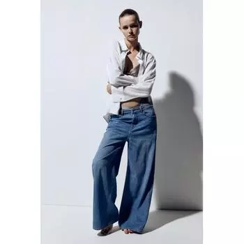 Джинсы HM Lowrise Wide Baggy светло-синего цвета