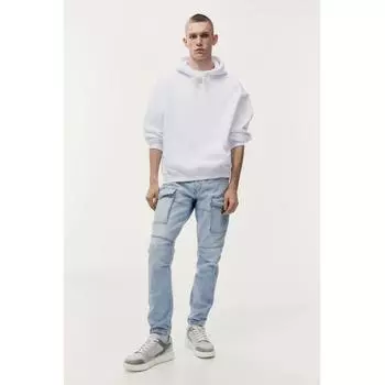 Джинсы HM Slim Cargo Светло-голубые