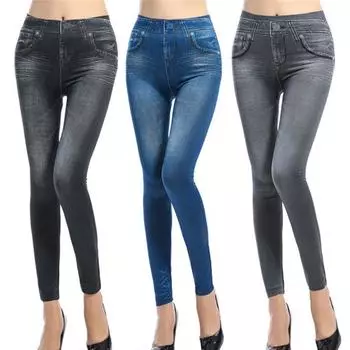 Джинсы из денима, джеггинсы, узкие брюки для женщин, уличная одежда, леггинсы пуш-ап с высокой талией, узкие брюки, брюки-карандаш, леггинсы из искусственного денима S/M синий