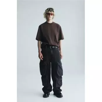 Джинсы-карго HM Baggy, черный деним
