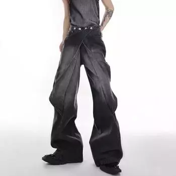 Джинсы-клеш с высокой талией и широкими штанинами из коллекции весна/осень 2023 года в винтажном стиле 3XL