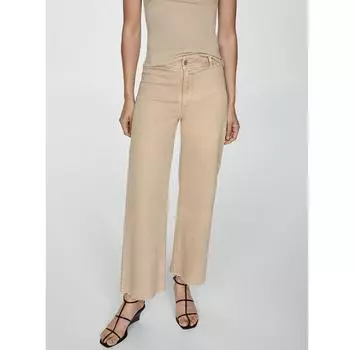 Джинсы Mango Catherin 77024015 бежевый Relaxed Fit 42