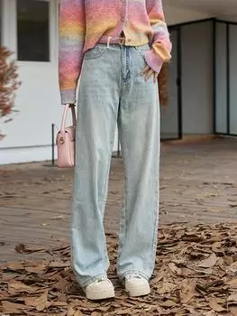 Джинсы Mishow для женщин, осень 2020, новые винтажные универсальные свободные элегантные женские брюки из 100% хлопка с высокой талией, MXC39K0101 S