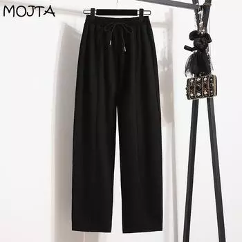 Джинсы MOJTA больших размеров, весенне-осенние женские эластичные брюки с высокой талией, свободные повседневные женские брюки