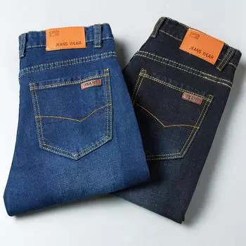 Джинсы мужские эластичные облегающие удобные четырехсезонные длинные брюки мужские облегающие маленькие прямые брюки мужская одежда 28 синий