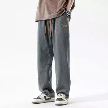 Джинсы мужские американские ретро молодежные брюки новые свободные прямые широкие повседневные брюки S