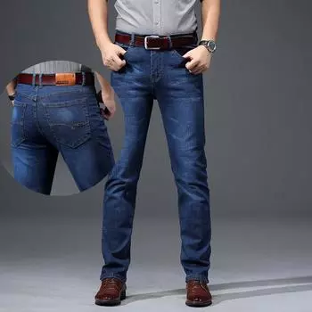 Джинсы мужские деловые мужские джинсы хлопковые эластичные удобные брюки 36