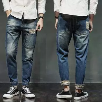 Джинсы, мужские камуфляжные брюки с несколькими карманами, большие модные брендовые универсальные и красивые укороченные брюки, мужская одежда 4XL
