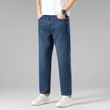 Джинсы Мужские Летние Тонкие Повседневные Свободные Прямые Штаны для Тенниса 28
