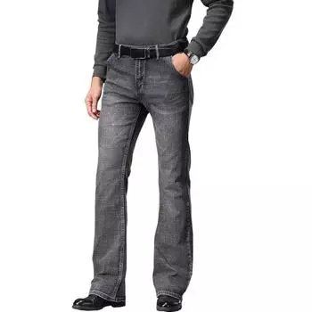 Джинсы мужские Мужские джинсы с высокой талией Свободные эластичные джинсы Классический дизайн Расклешенные джинсы 29 серый
