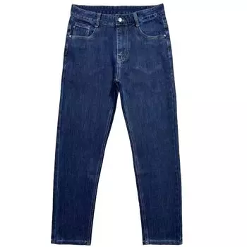 Джинсы мужские осенние эластичные повседневные деловые синие брюки среднего возраста с глубоким вырезом и высокой талией прямые брюки удобные и универсальные 29 синий