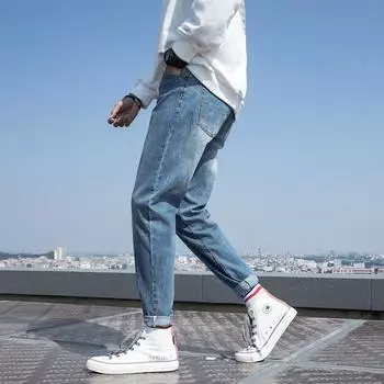 Джинсы мужские тонкие прямые свободные летние брюки для мальчиков мужские трендовые мужские повседневные универсальные брюки мужские 28