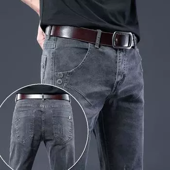 Джинсы мужские Весенние штаны Узкие эластичные повседневные длинные брюки мужские брюки 28