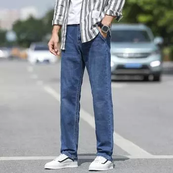 Джинсы оверсайз, свободный покрой для мужчин, одежда для полных мужчин, эластичные брюки для полных 29