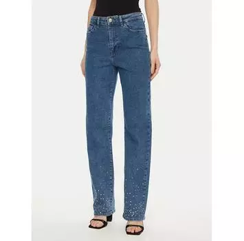 Джинсы Pieces 17153496 синий Straight Fit XL