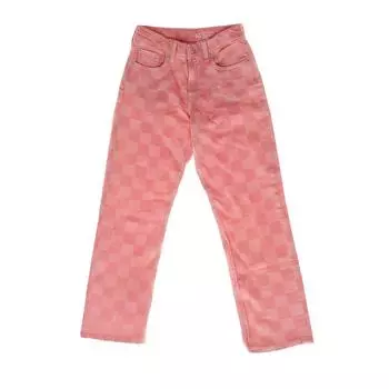 Джинсы прямые для девочек в клетку 484105 12 AOS розовый