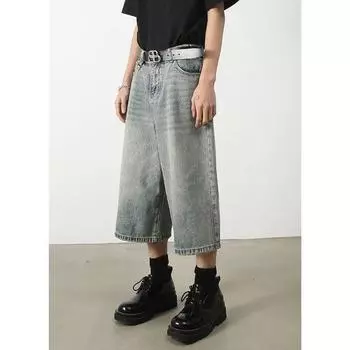 Джинсы с драпировкой в стиле ретро, брендовые молодежные свободные повседневные брюки, универсальные широкие прямые брюки 5XL темно-синий