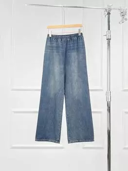 Джинсы широкие из тенселя UpperClass Denim Blue Женские эластичная талия длинные брюки 27