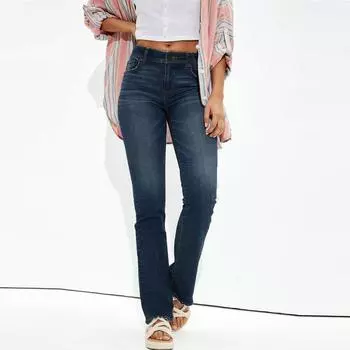 Джинсы-стретч Baggy Skinny с высокой талией для девочек S синий