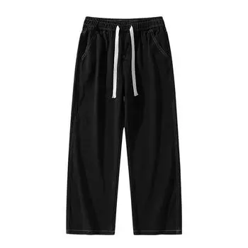 Джинсы светло-голубые мужские летние подростковые прямые свободные широкие новые стиль мальчик брюки в пол мужские весна и осень S