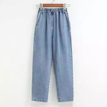 Джинсы Tencel, укороченные брюки, женские летние тонкие новые ледяные ультратонкие женские брюки больших размеров, повседневные брюки Harun