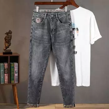 Джинсы Tide Мужские прямые свободные эластичные джинсы Tide Модные мужские брюки небольшого размера 28