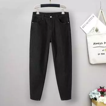 Джинсы узкие, весна и осень, тонкие, с высокой талией, эластичные, джинсы Harun Old Dad, джинсы больших размеров для женщин Tide с брюками с комфортной талией Carrots XL