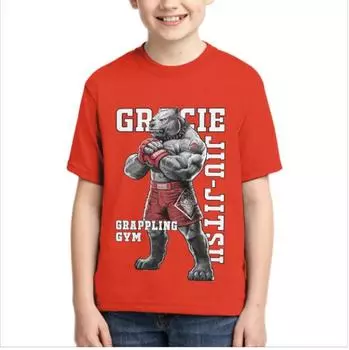 Джиу-джитсу борьба аниме животных собака футболка с 3D принтом детская футболка из полиэстера нежная быстросохнущая эластичная детская футболка 160