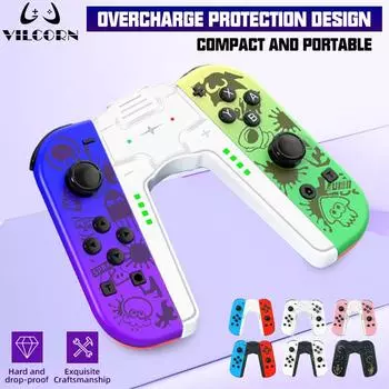 Джой-пад BT5.2 для Nintendo Switch/Oled/Lite Joy Controller L/R с кронштейном для зарядки, RGB-джойстик с 6-осевым гироскопом
