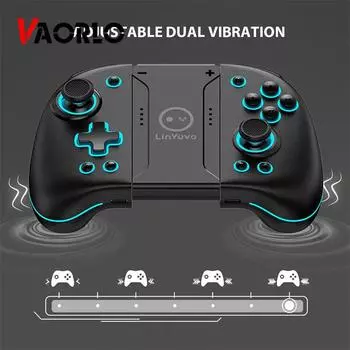 Джойпад, механический геймпад, металлический джойстик, беспроводной Bluetooth игровой контроллер, совместимый с переключателем Nintendo чёрный