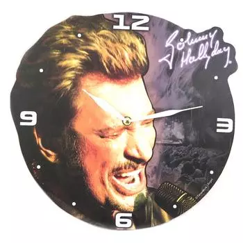 Джонни Холлидей [P9994] - Настенные часы «Джонни Холлидей» (у микрофона) - 32 см