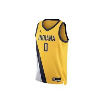 Джордан Халибертон Нет. 0 Pacers 23-24 Season Statement Edition Мужские трикотажные топы Swingman Желтые DO9528-731 XXXL